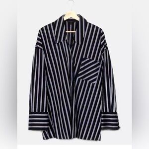 EUC oversized COS blue and White Striped Shirt